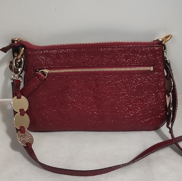 TOSCA BLU Italian Designer Cherry Leather Coffee Run Crossbody Bag - Picture 12 of 16